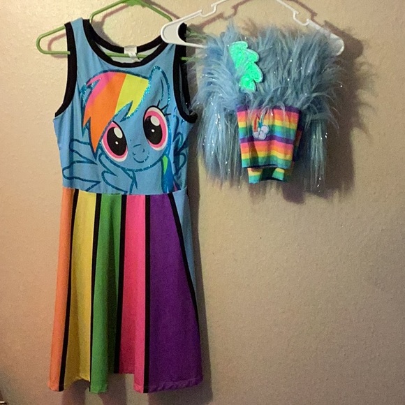 My Little Pony Other - My little Pony Rainbow Dash costume dress with faux fur leg warmers. No size tag